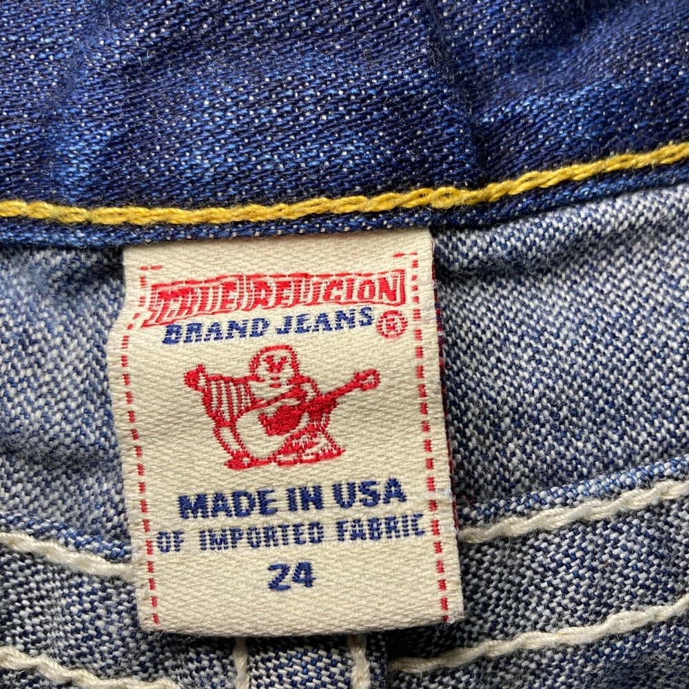 Vtg True Religion USA Made Jayde Shorts Womens Sz 24 (Fit 28) Embroider Y2K RARE - Picture 6 of 14